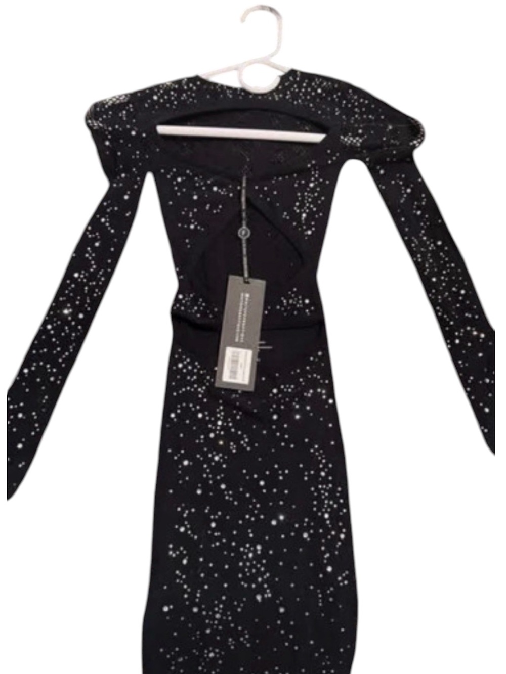 NWT White Fox Boutique No Temptations Rhinestone Mini Dress Black OS